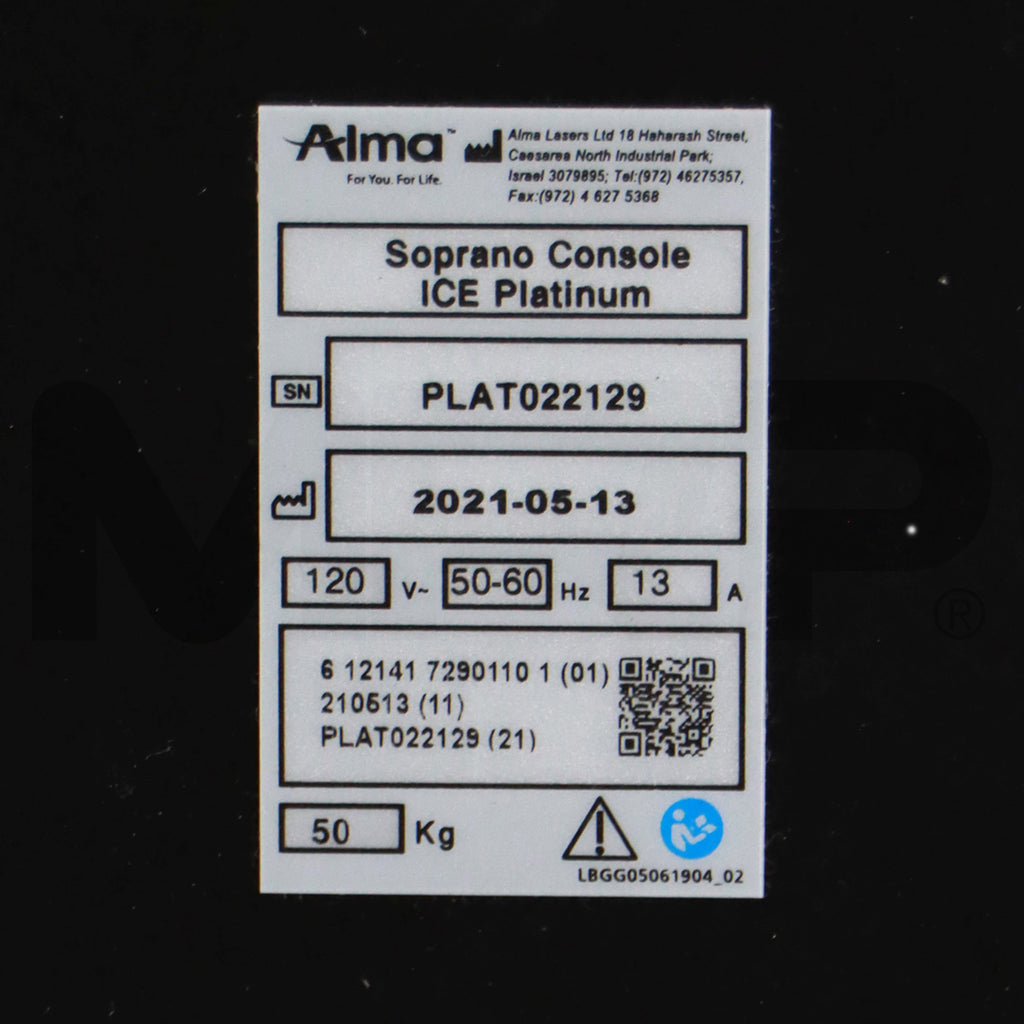 2021 Alma Soprano Ice Platinum System Serial