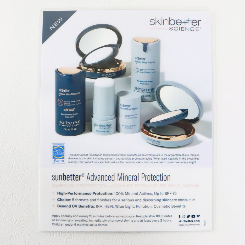 Skinbetter Science sunbetter Advanced Mineral Protection Marketing Stand