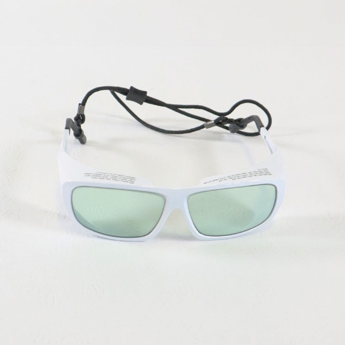 Innovative Optics PPE Safety Glasses White Frame Light Blue Lens 1400-2400 OD4