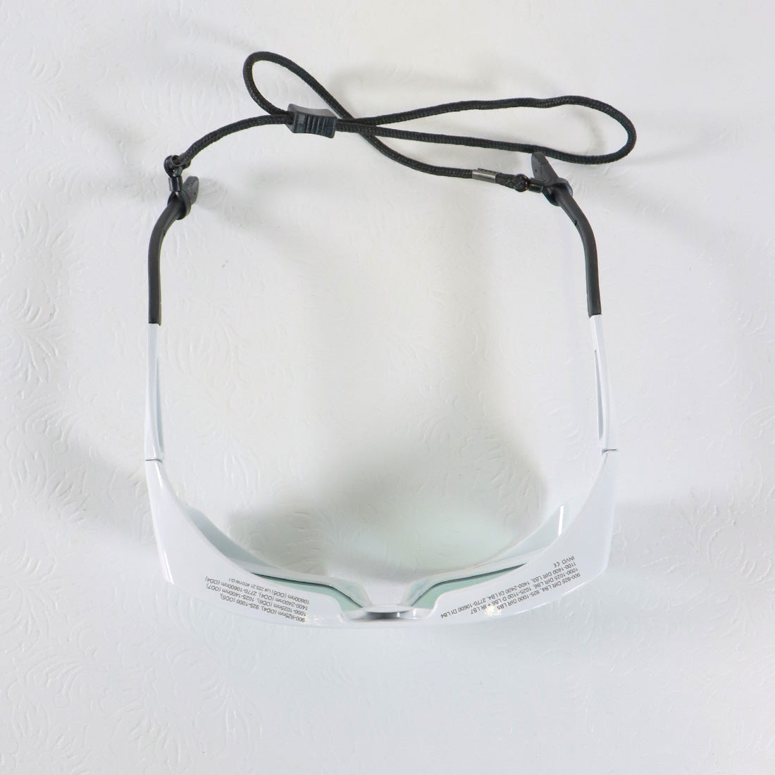 Innovative Optics PPE Safety Glasses White Frame Light Blue Lens 1400-2400 OD4