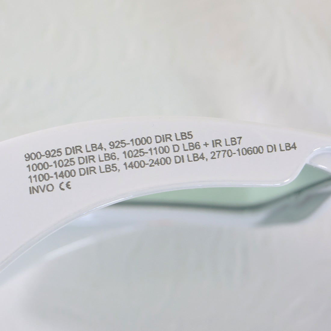 Innovative Optics PPE Safety Glasses White Frame Light Blue Lens 1400-2400 OD4