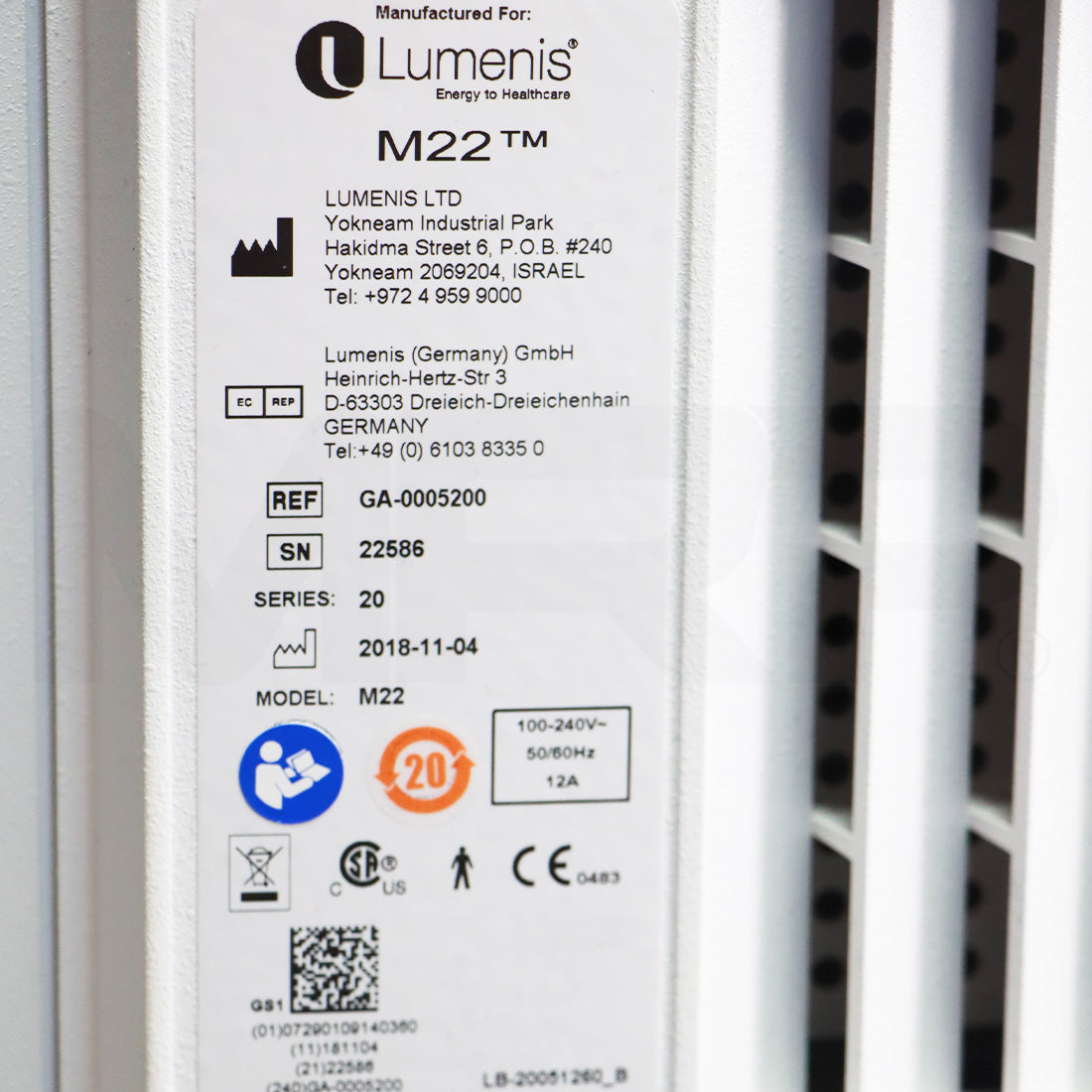 2018 Lumenis M22 System Serial
