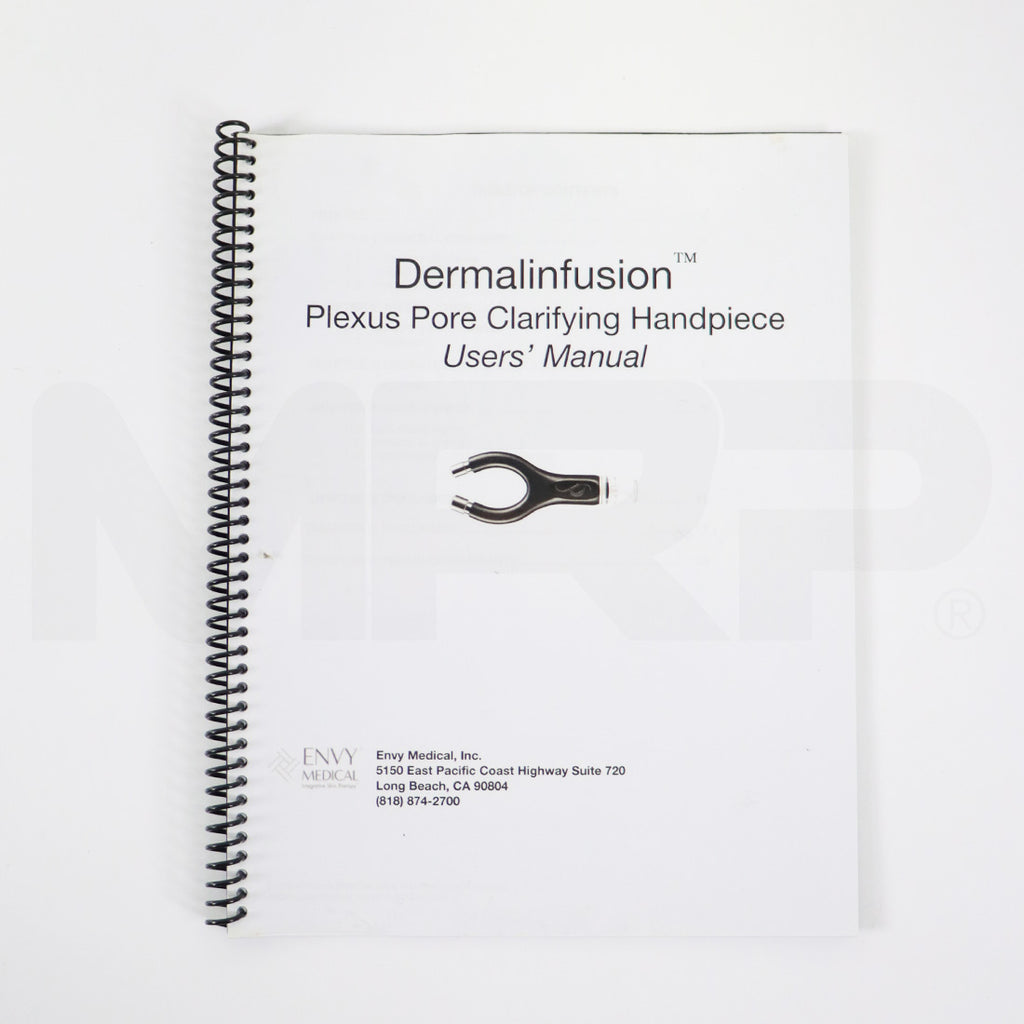 2016 Envy SilkPeel DermalInfusion Plexus Pore Clarifying Handpiece User Manual