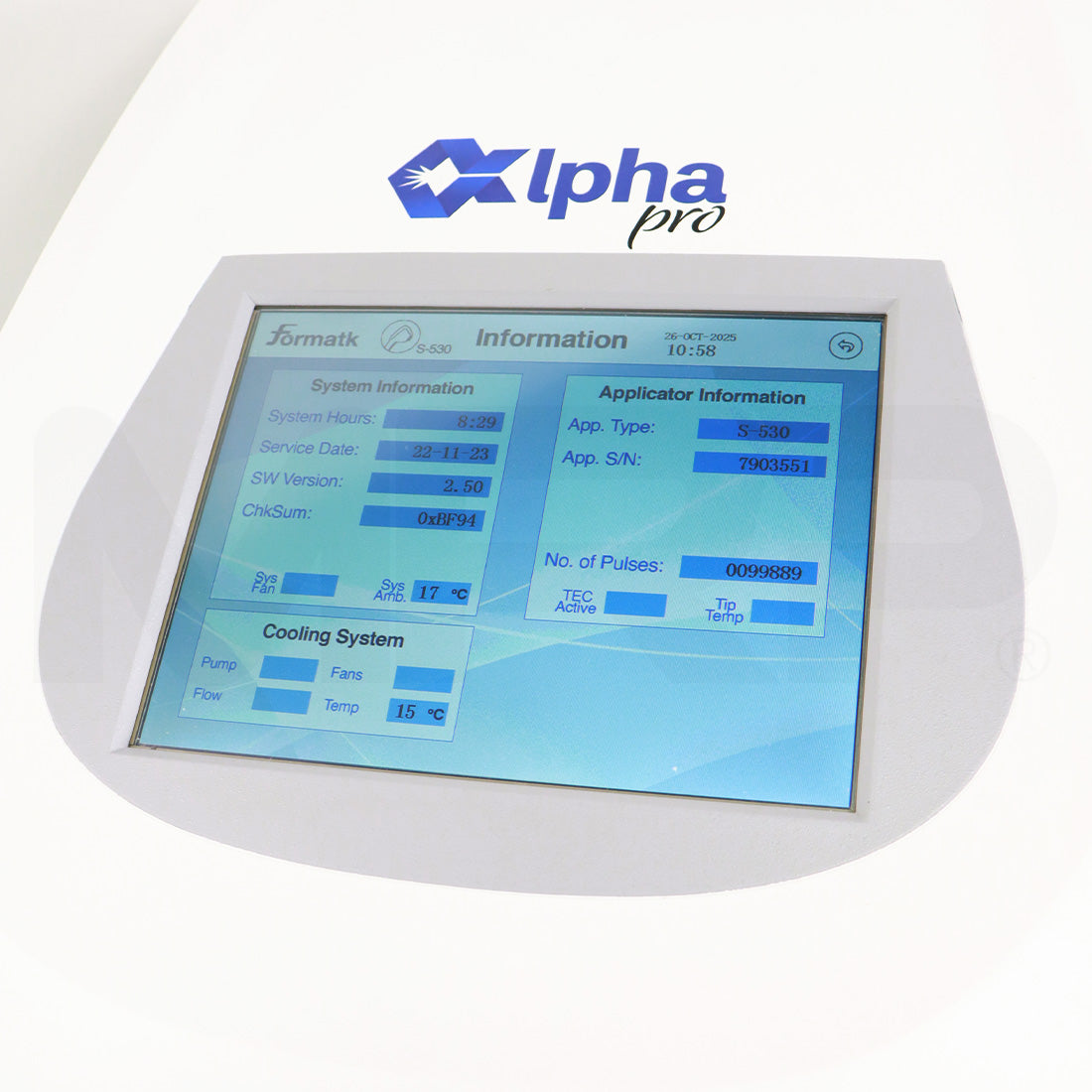 2023 AMP Formatk Alpha Pro System S-530 Screen