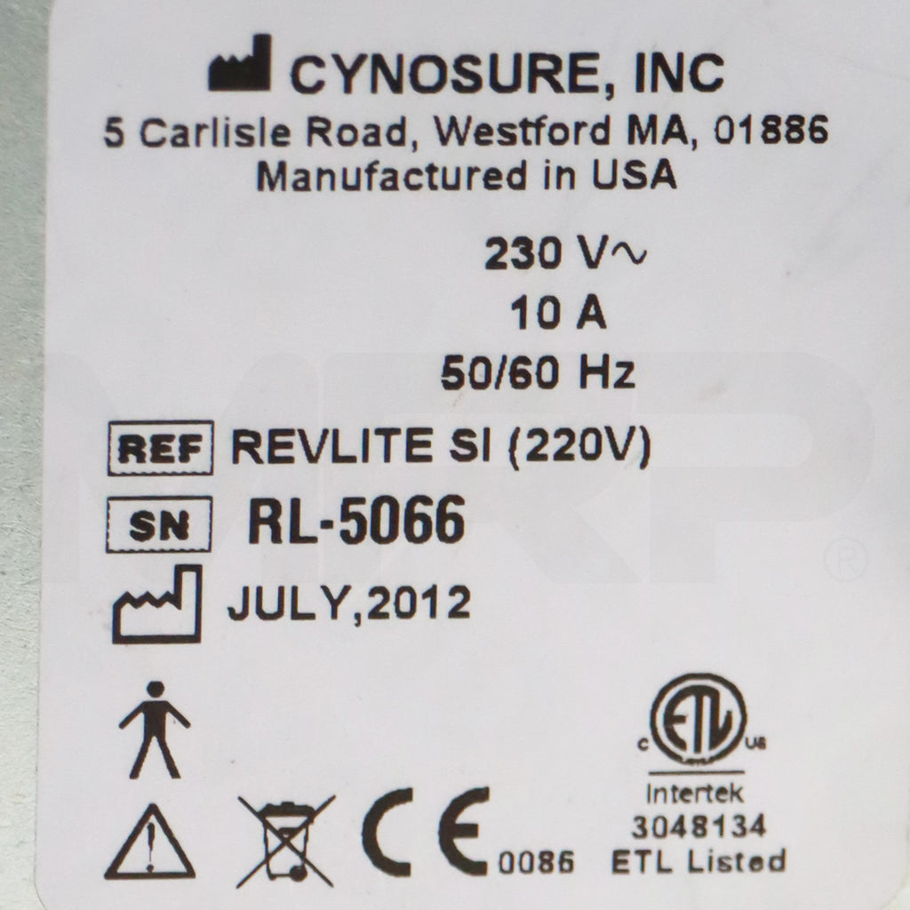 2012 Cynosure ConBio Revlite SI Q-Switched Laser Tattoo Removal System