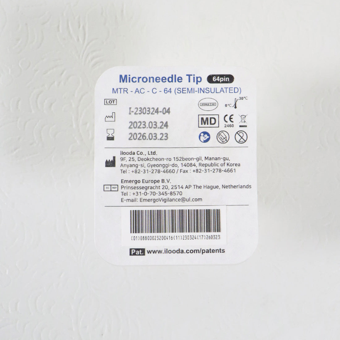 Ilooda SecretRF Microneedle Tip 64-Pin Semi-Insulated MTR-AC-C-64 3pk 03/2026