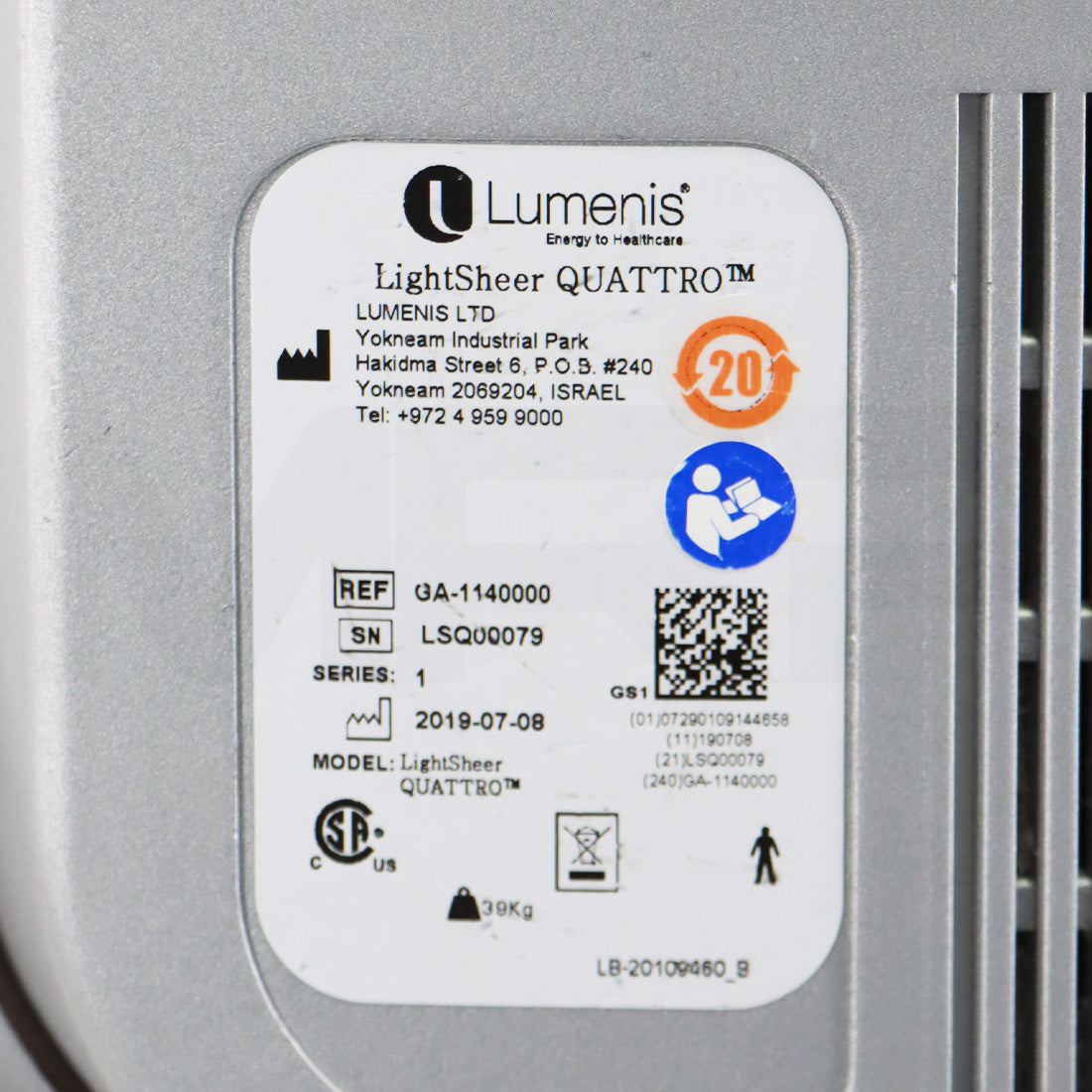 2019 Lumenis LightSheer Quattro Diode Laser Hair Removal System