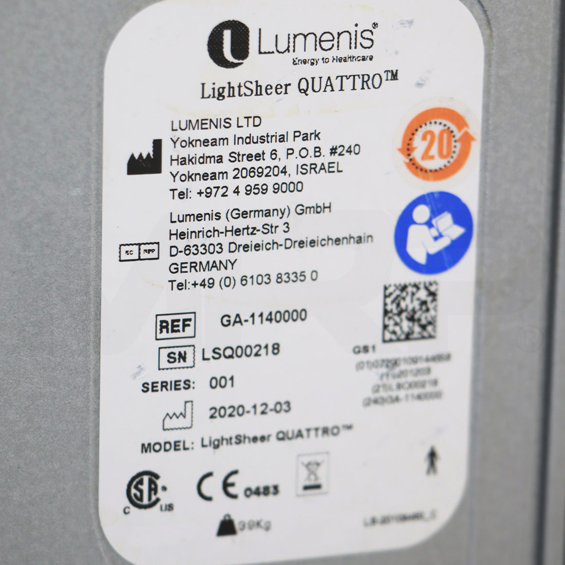 2020 Lumenis LightSheer Quattro Diode Laser Hair Removal System