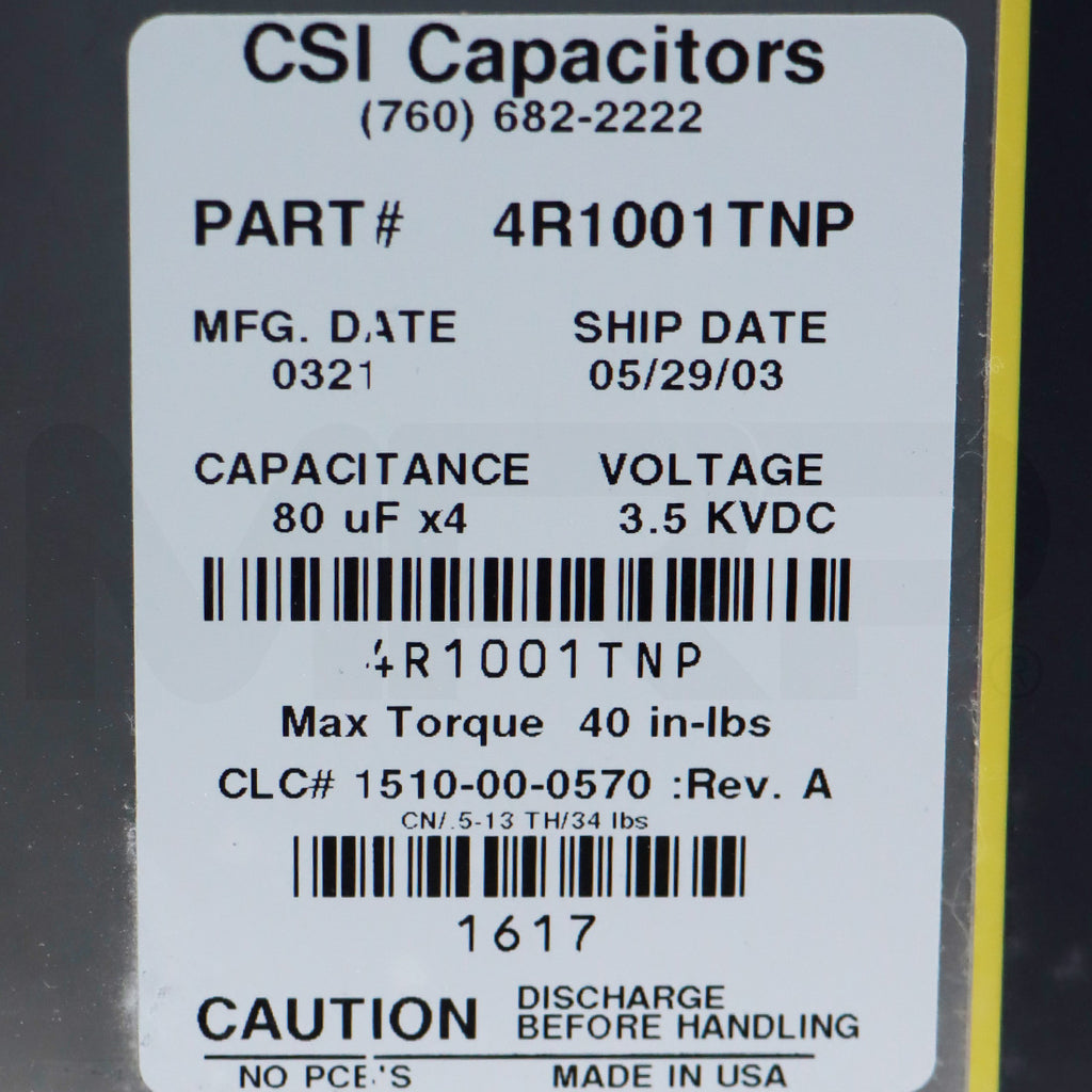 Candela VBeam1 Laser NWL Capacitors 12807 4x80 As-Is
