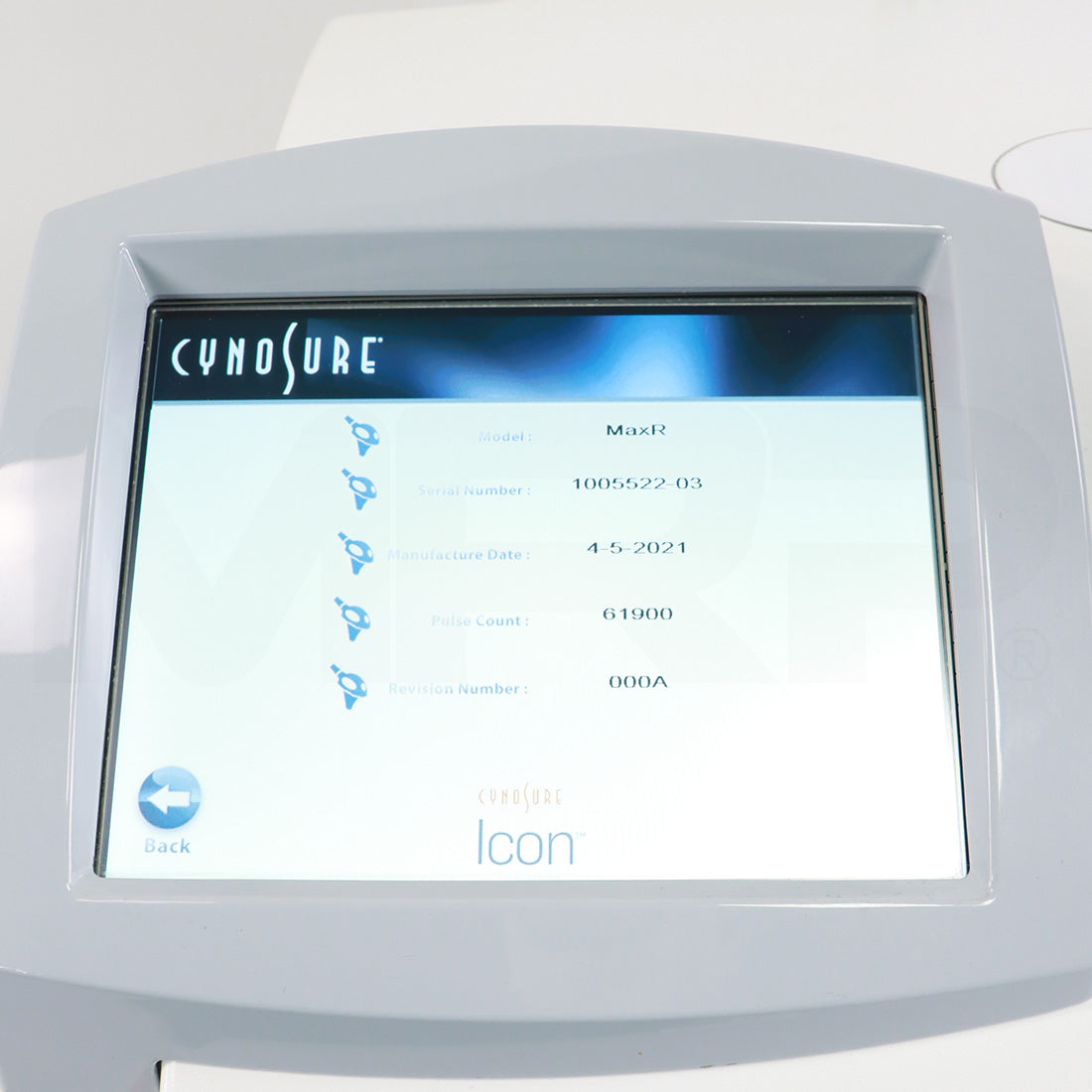 2019 Cynosure Palomar Icon System MaxR Screen