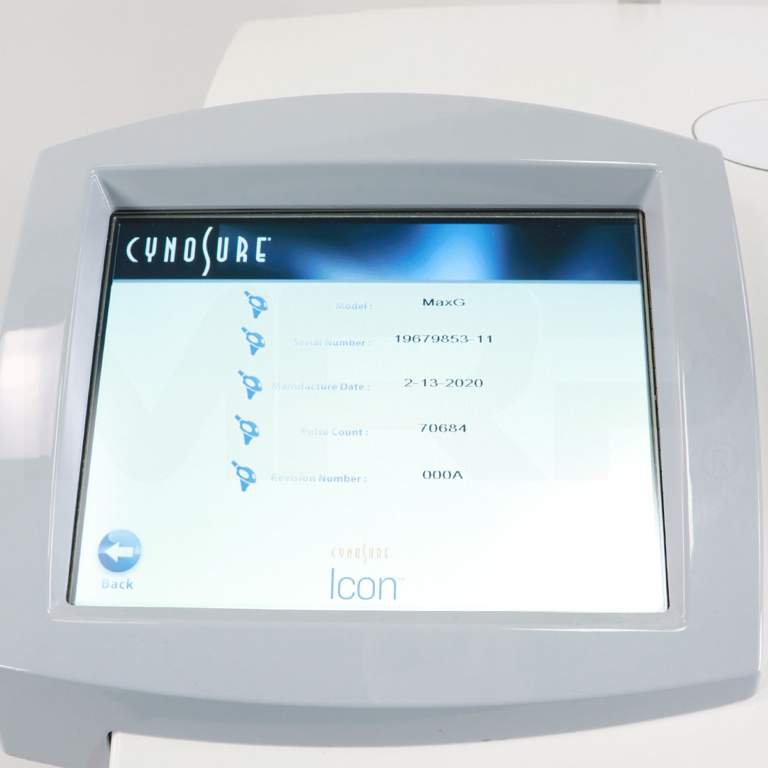 2019 Cynosure Palomar Icon System MaxG Screen