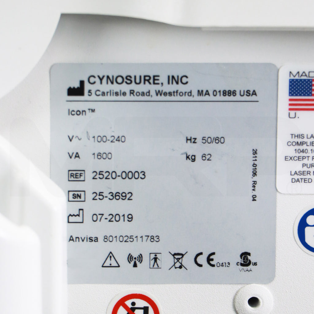 2019 Cynosure Palomar Icon System Serial