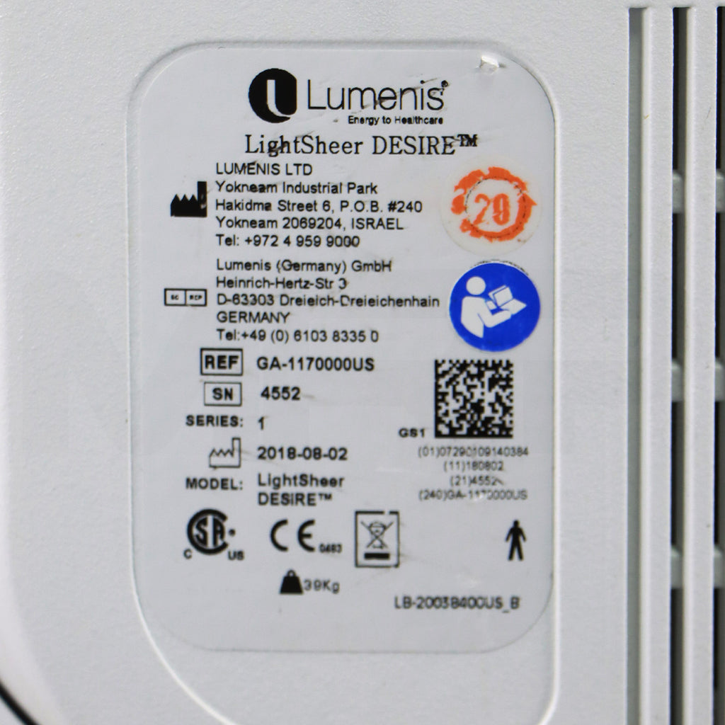 2018 Lumenis LightSheer Desire Diode System Serial