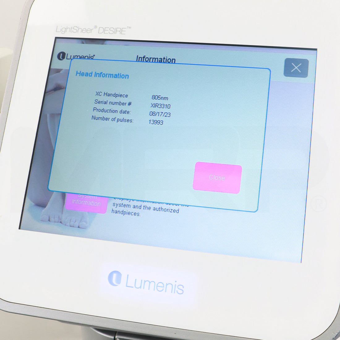 2018 Lumenis LightSheer Desire Laser Hair Removal Diode System