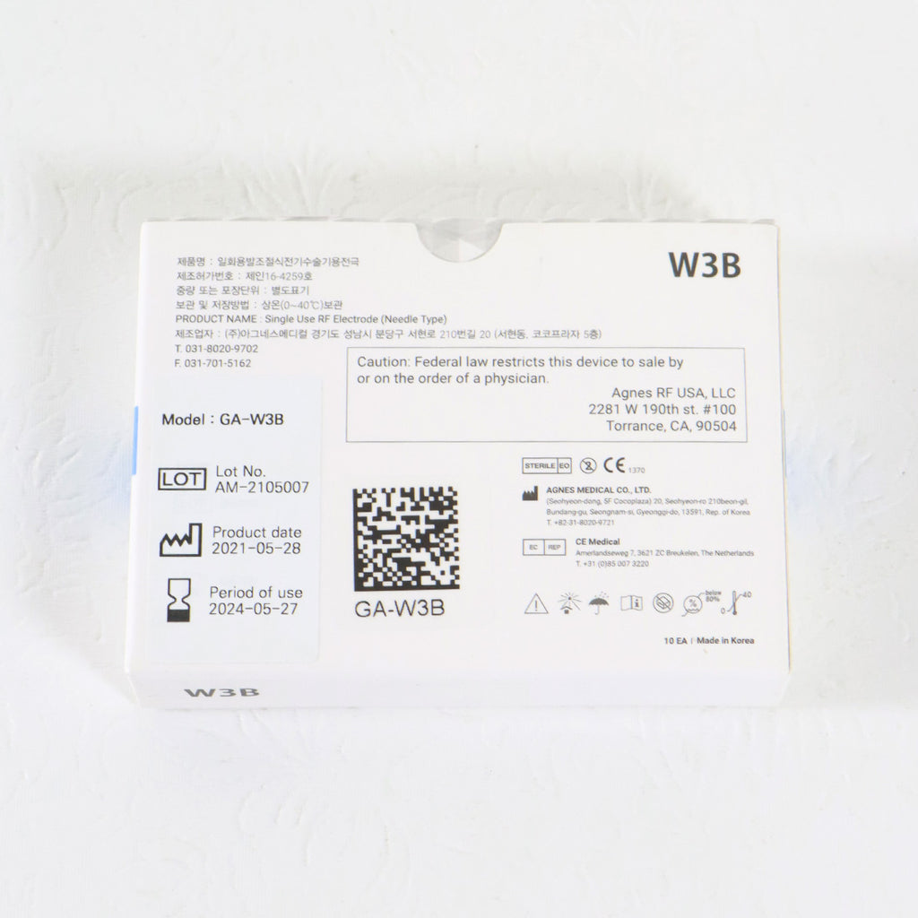 Agnes Medical RF Electrode Type Model GA-W3B 10x Micro-Insulated Needle EXP 2024