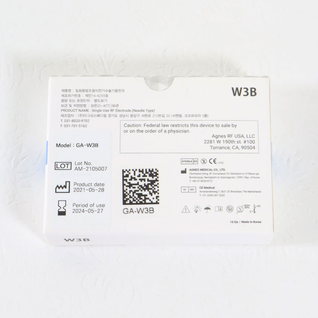 Agnes Medical RF Electrode Type Model GA-W3B 10x Micro-Insulated Needle EXP 2024