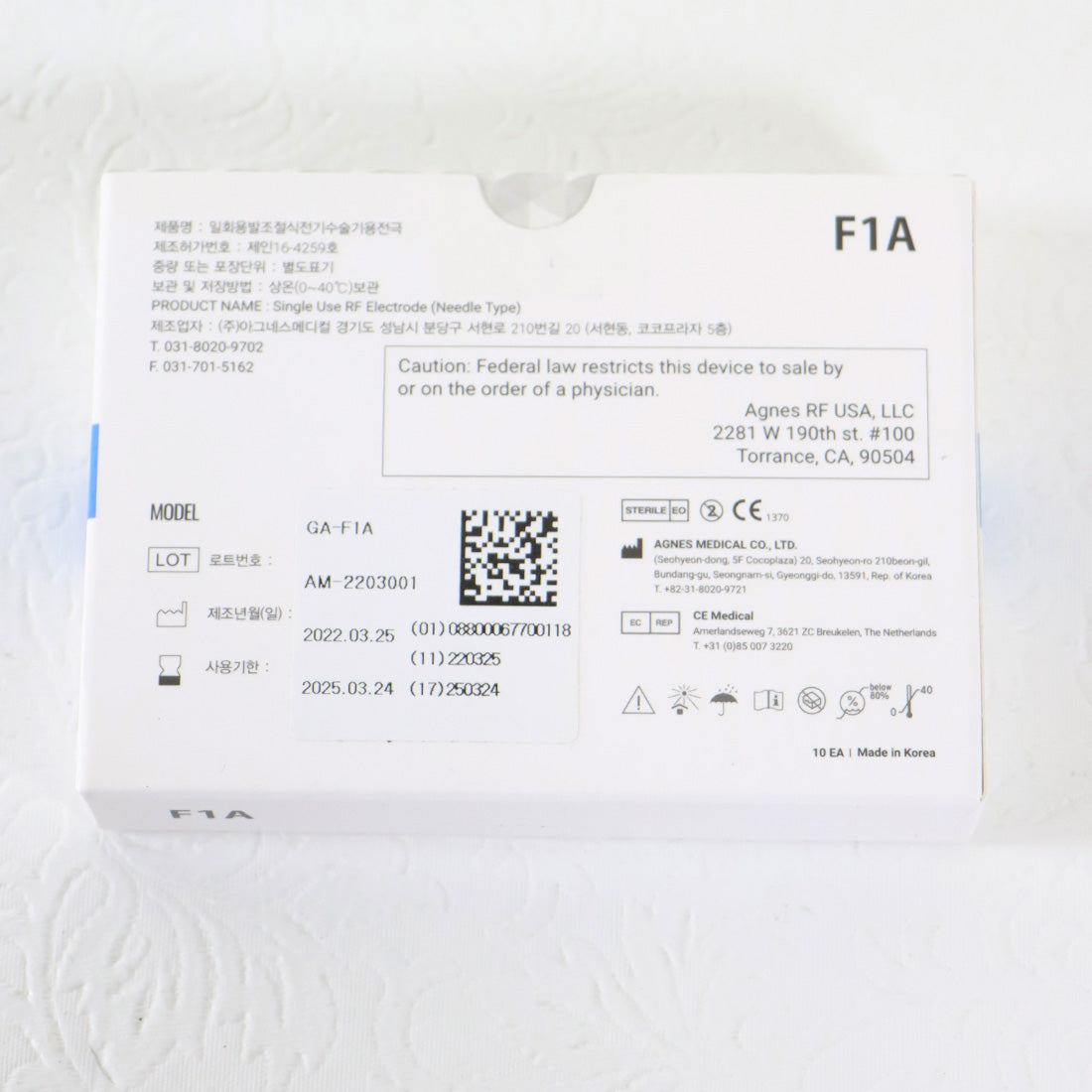 Agnes Medical RF Electrode Type Model F1A 10x Micro-Insulated Needle EXP 03/2025