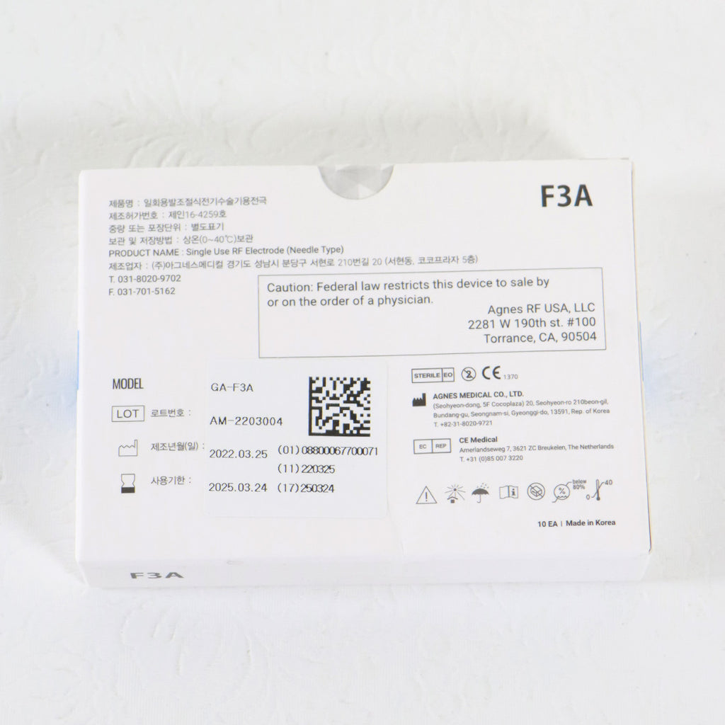 Agnes Medical RF Electrode Type Model F3A 10x Micro-Insulated Needle EXP 03/2025