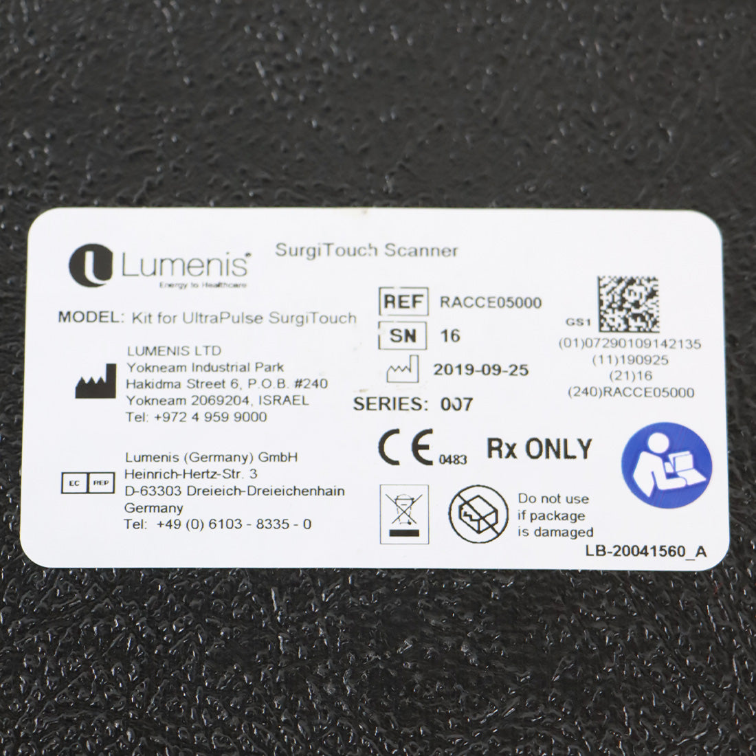 2019 Lumenis UltraPulse SurgiTouch Scanner RACCE05000 Micromanipulator Adapter