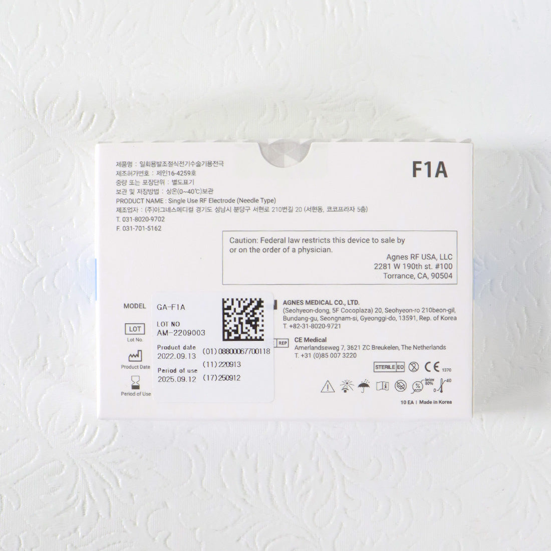 Agnes Medical RF Electrode Needle Single Use x10 Pack GA-F1A Exp 09/2025