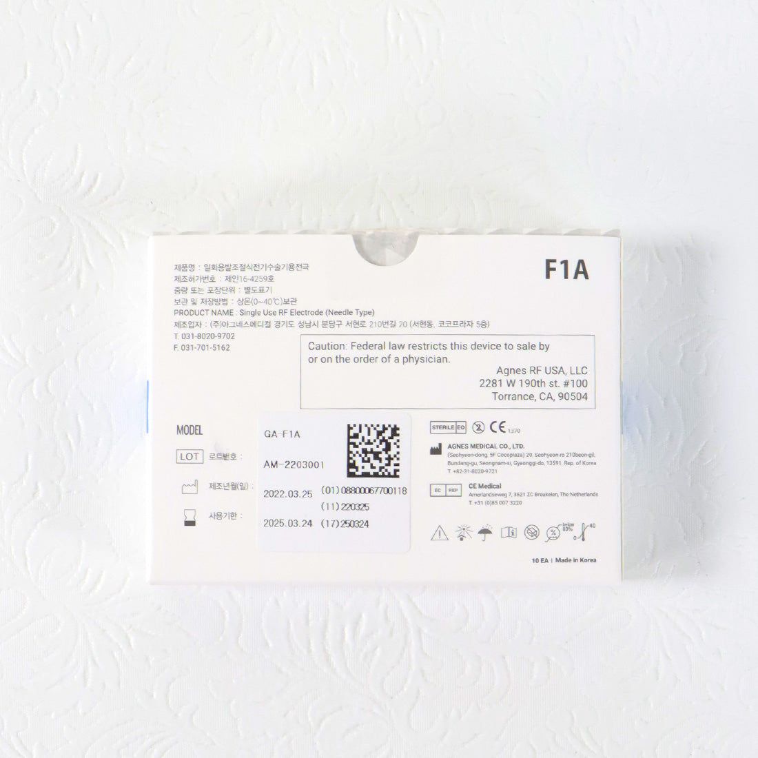 Agnes Medical RF Electrode Needle Single Use x8 Pack GA-F1A Exp 03/2025