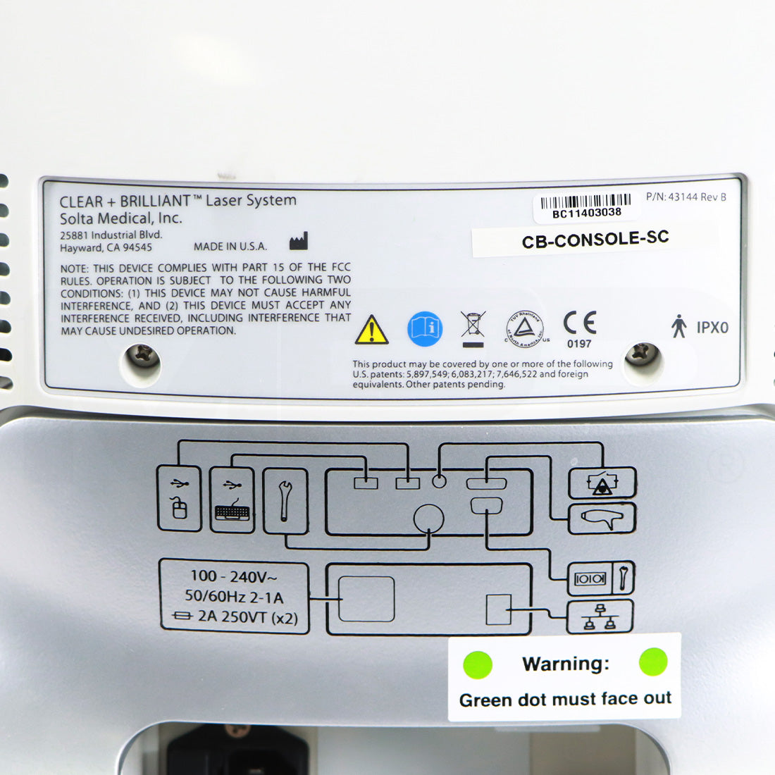 2011 Solta Clear + Brilliant Laser System Serial