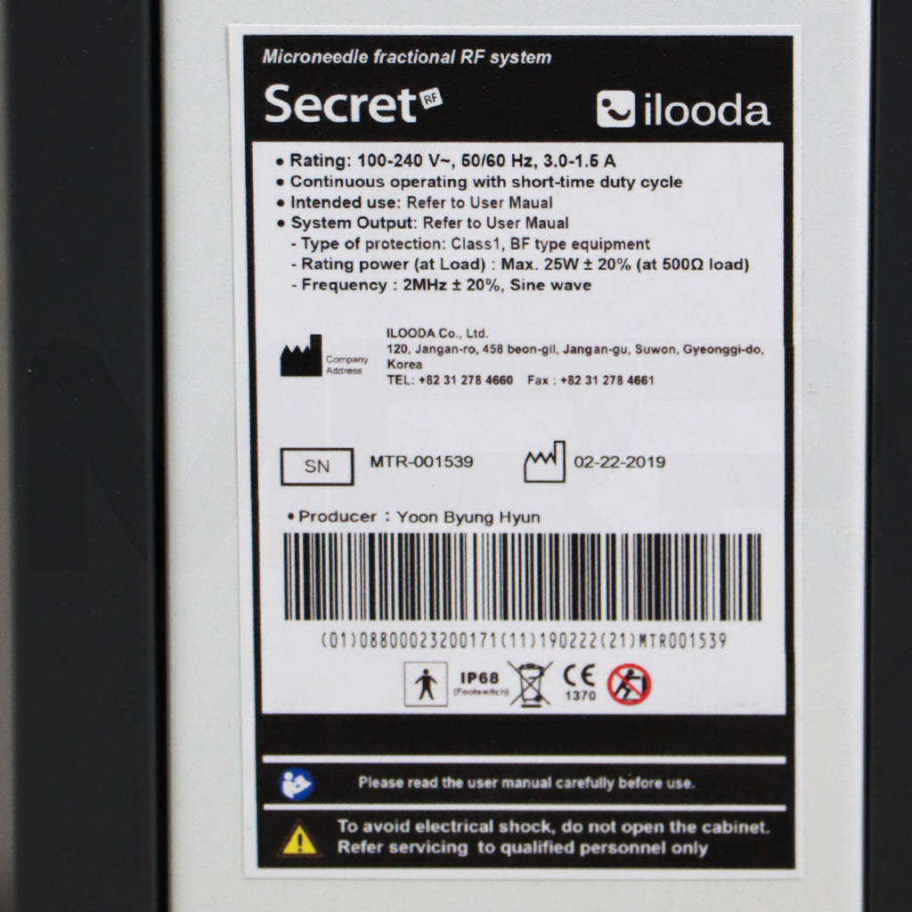 2019 Ilooda Cutera Secret RF System Serial