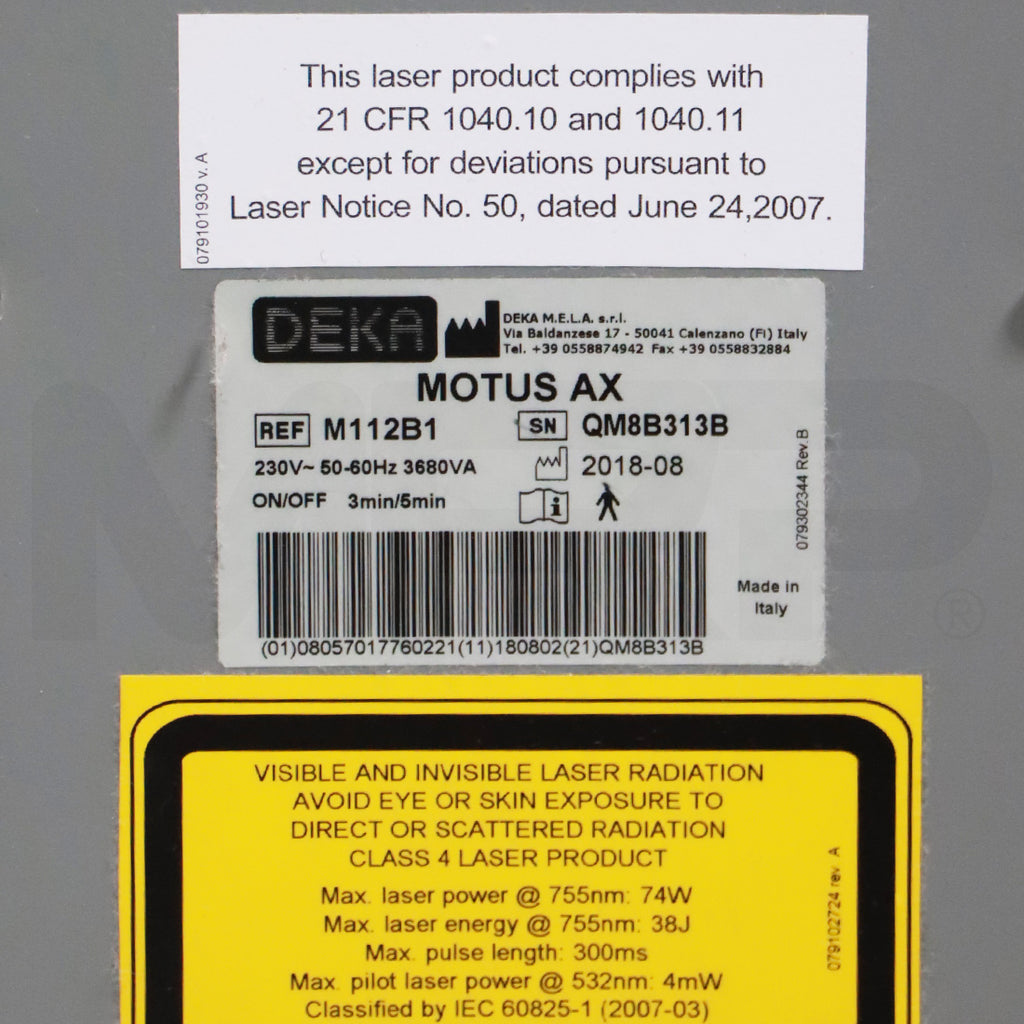 2018 DEKA Cartessa Motus AX Alexandrite 755nm Hair Removal Pigment System