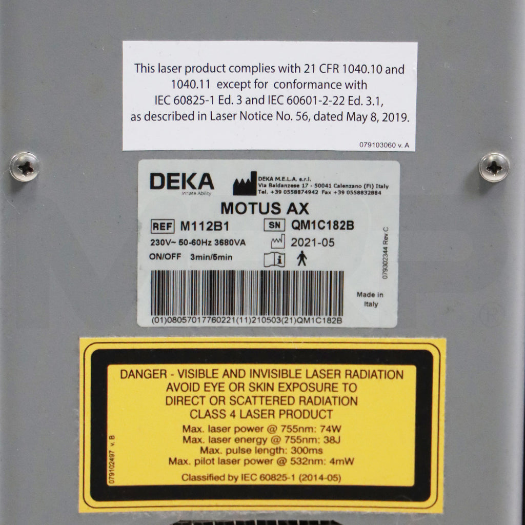 2021 DEKA Cartessa Motus AX Alexandrite 755nm Hair Removal Pigment System