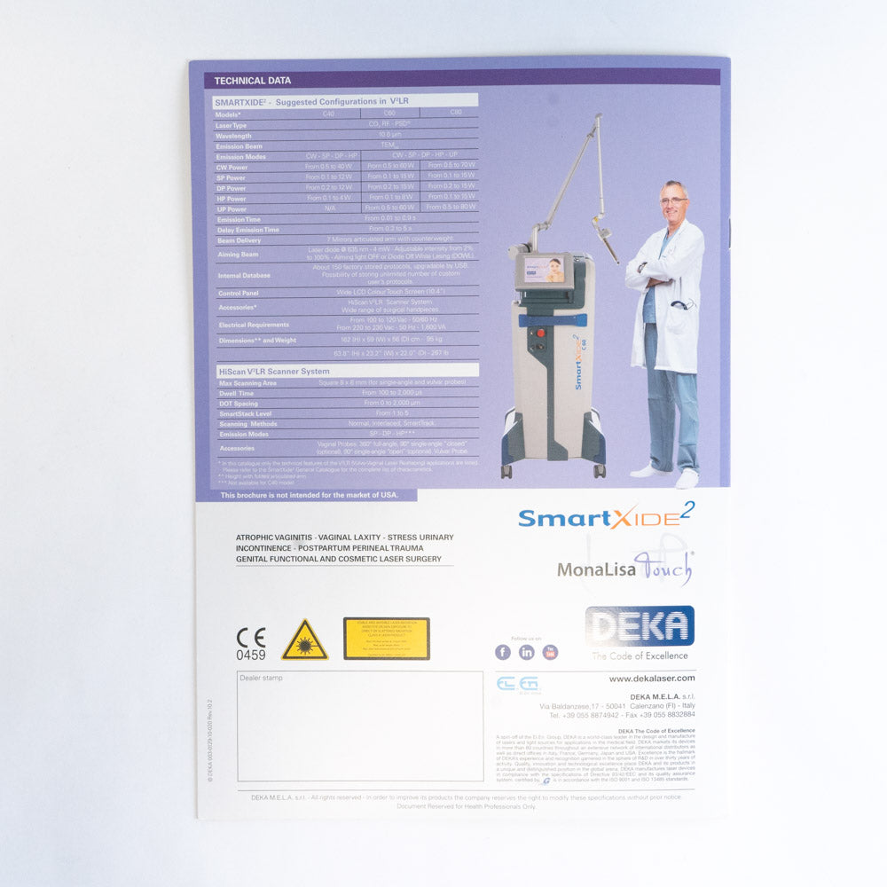 DEKA Smartxide V²LR Handpiece System Information Marketing Booklet Qty 8