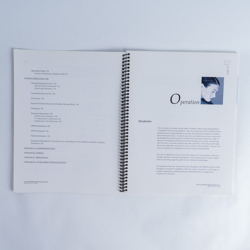 Cutera Xeo Series Handpiece Operator Manual XEO, XEO SA, GENESIS Plus