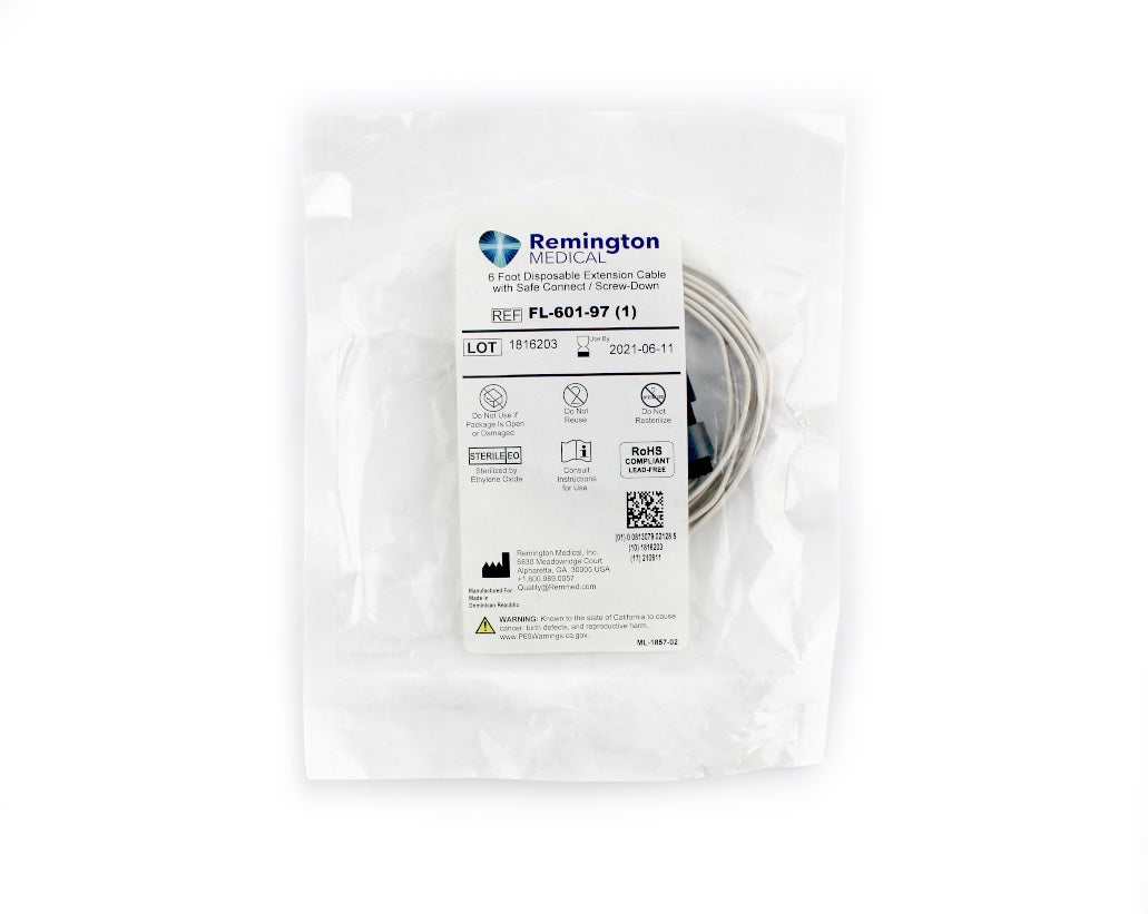 Remington Medical FL-601-97 / 6 Foot Disposable Extension Cable