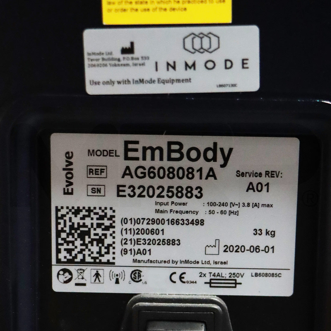 2020 InMode Evolve X Embody Transform Applicators System