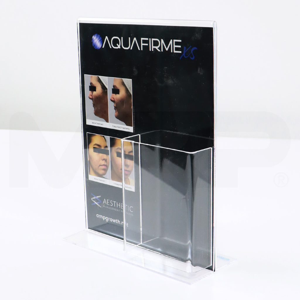 AMP AquafirmeXS Marketing Display Brochure Pamphlet Holder Side
