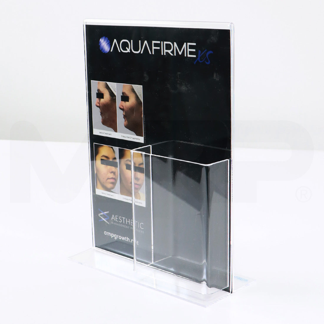 AMP AquafirmeXS Marketing Display Brochure Pamphlet Holder Side
