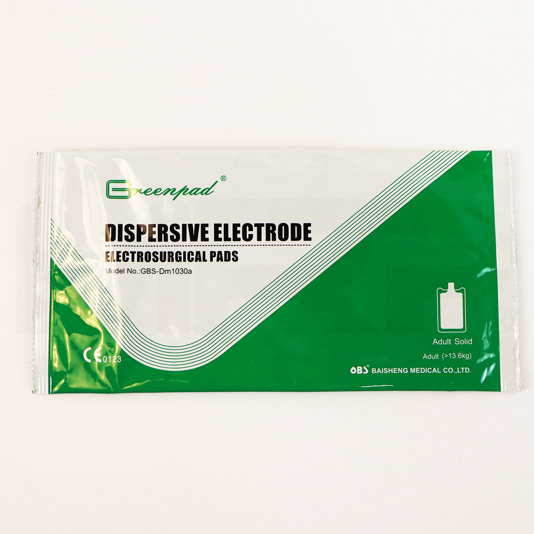 Baisheng Medical Greenpad Dispersive Electrode  Electrosurgical Adult Solid Pads Single EXP 2027