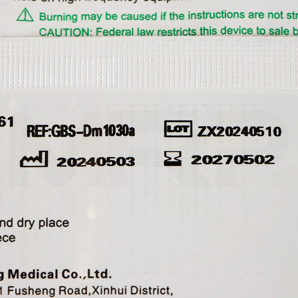 Baisheng Medical Greenpad Dispersive Electrode  Electrosurgical Adult Solid Pads Single EXP 2027