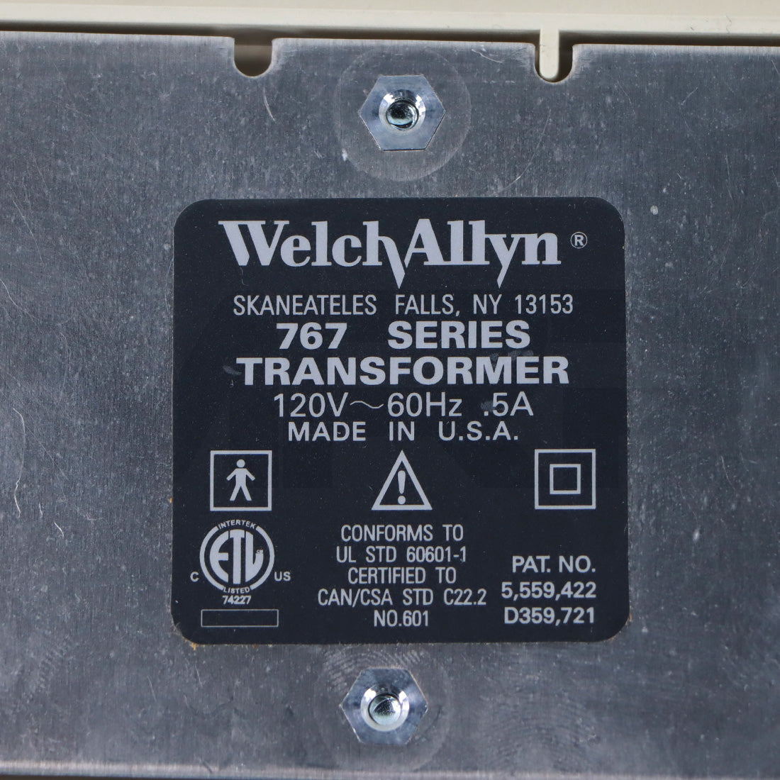 Welch Allyn Ophthalmoscope and Otoscope Diagnostic Wall Transformer Label