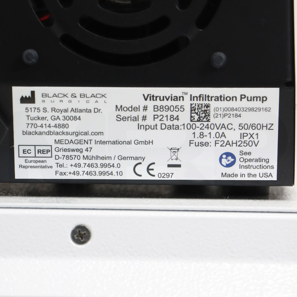 Black and Black Vitruvian Ultimate Aspirator Pump Label