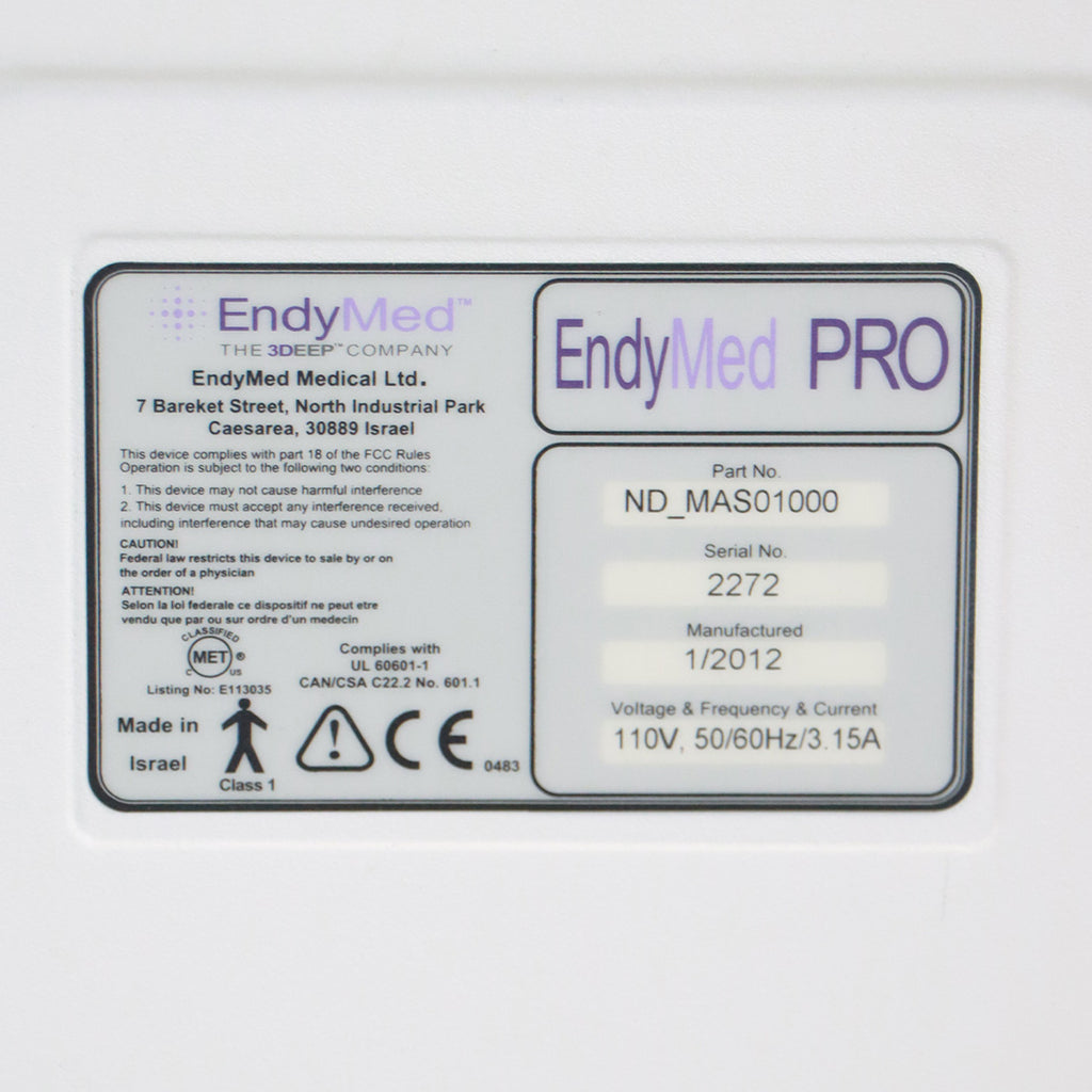 2012 EndyMed PRO 3DEEP Body Contour System Intensif Large Small Fine FSR Shaper