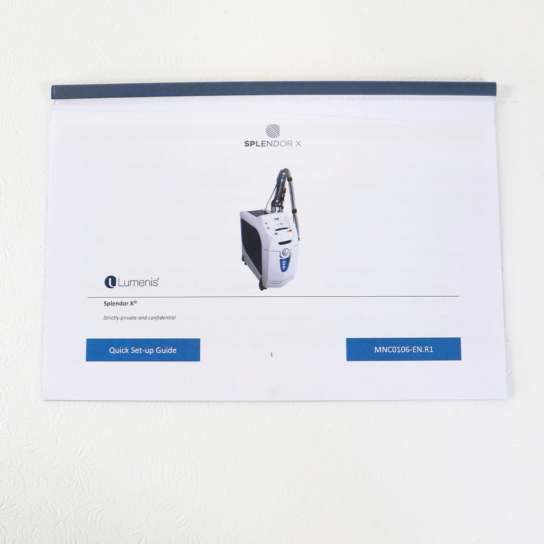 Lumenis Splendor X Quick Set-Up Guide MNC0106-EN R1