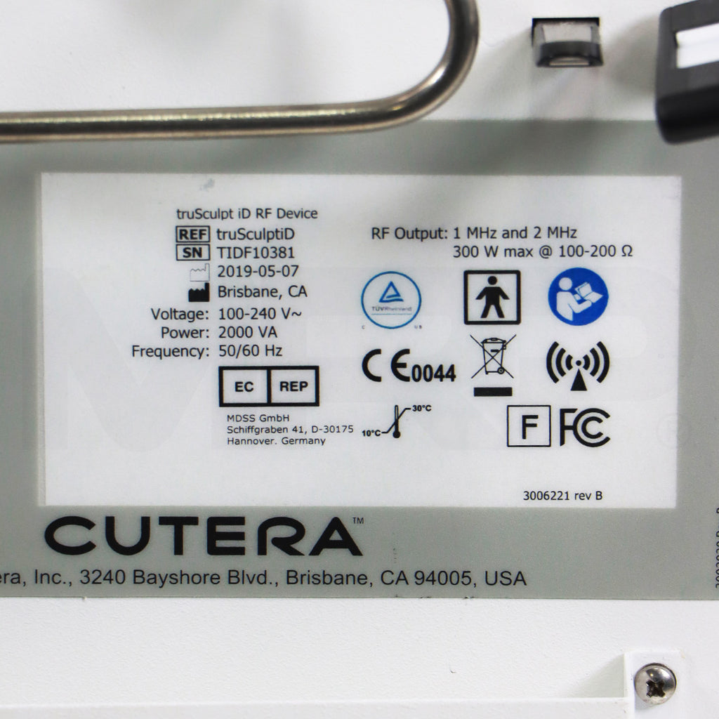2019 Cutera truSculpt iD System Serial Number