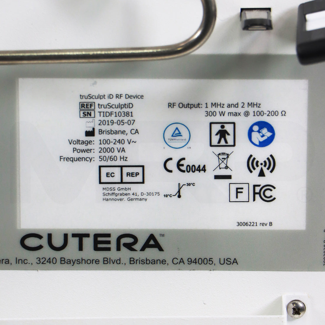 2019 Cutera truSculpt iD System Serial Number