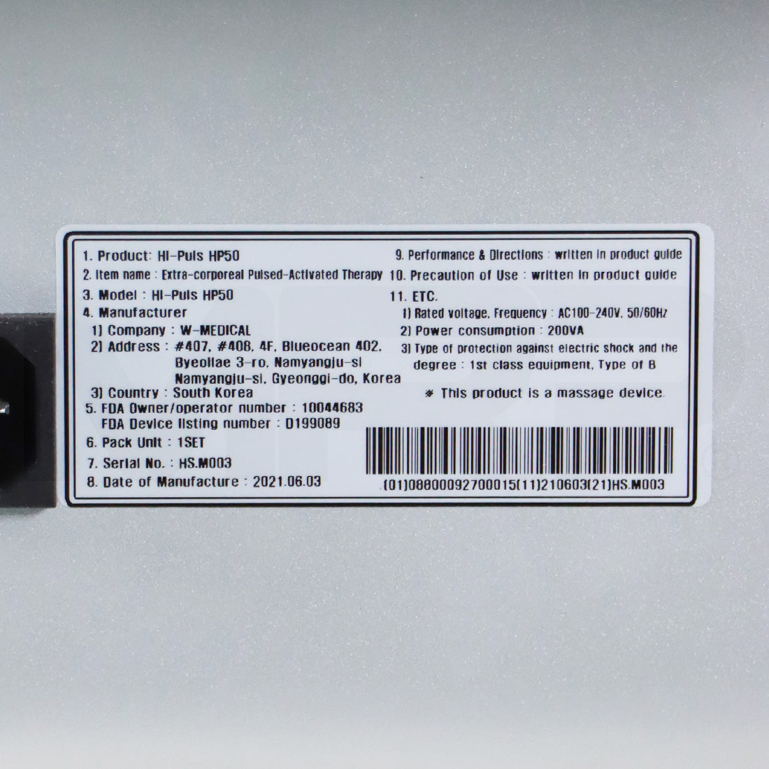 The Miracle Wave HI-Puls HP50 Acoustic Sound Wave Therapy System