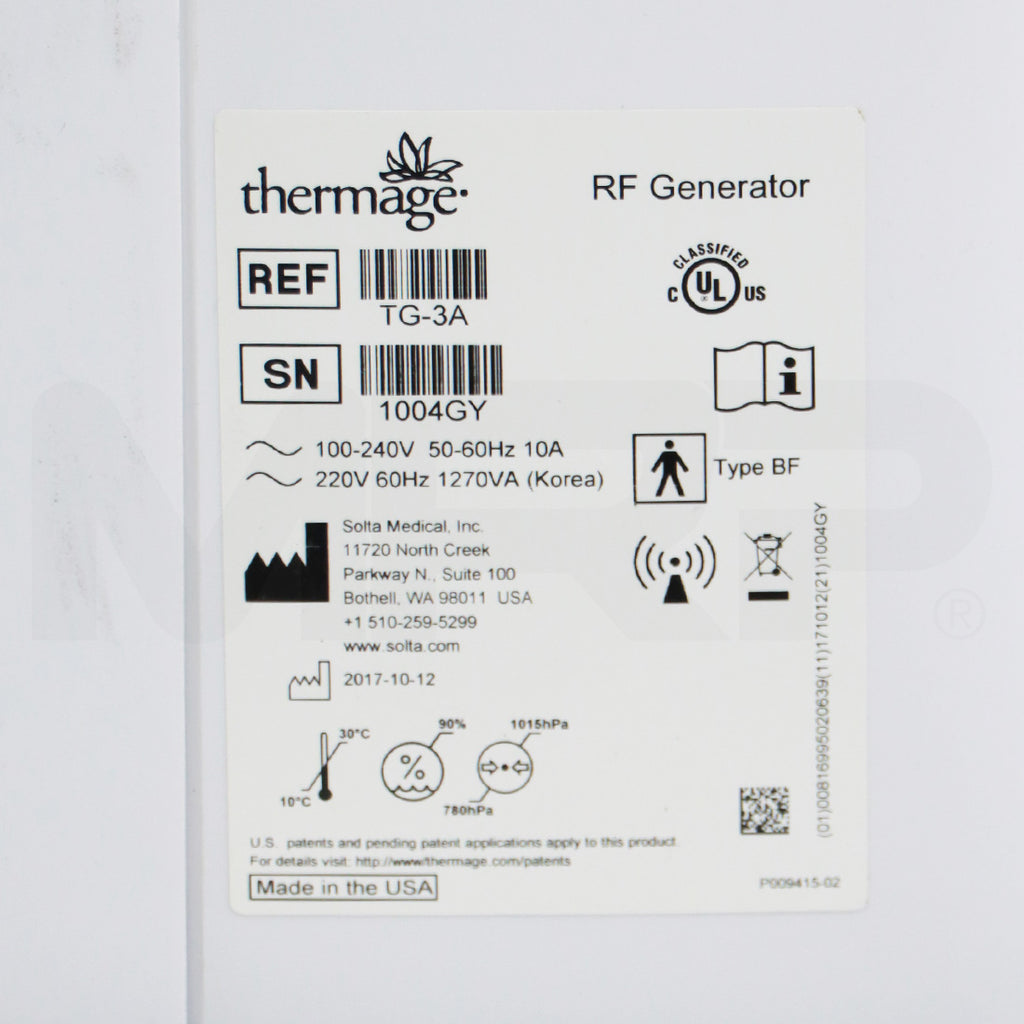2017 Solta Thermage FLX System Serial