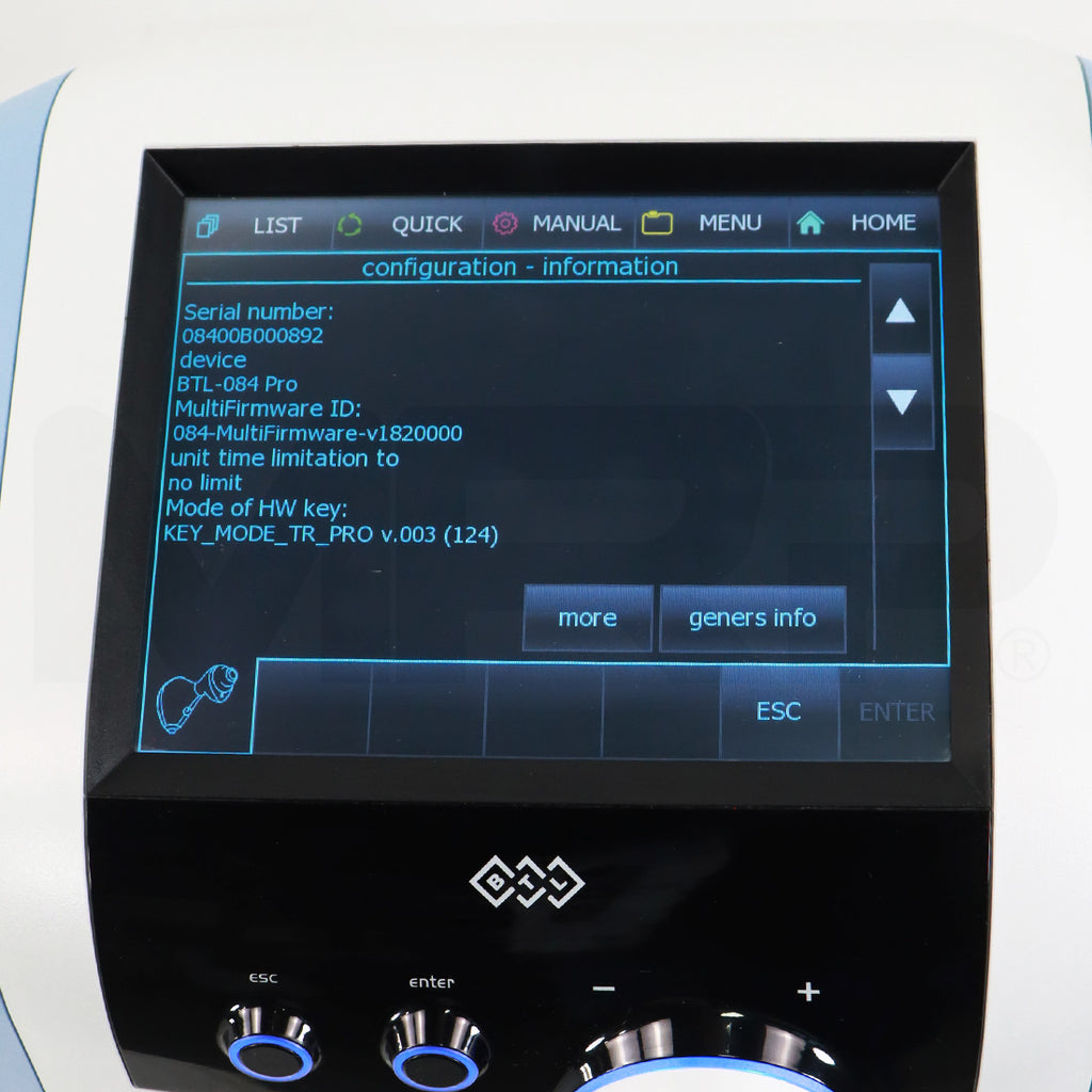 2021 BTL EMTone System Screen