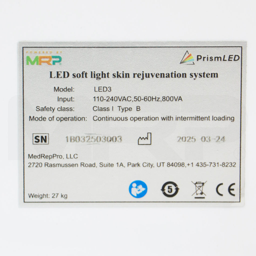 2025 PrismLED - LED3 LED Soft Light Skin Rejuvenation System Red/Blue/Yellow