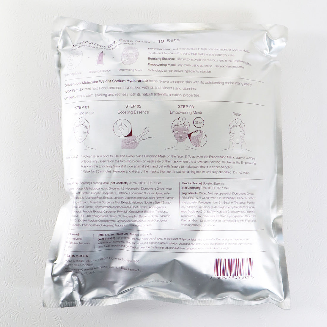 Cartessa Dr. Franz Mircocurrent Dual Face Mask Soothing Mask Set x10