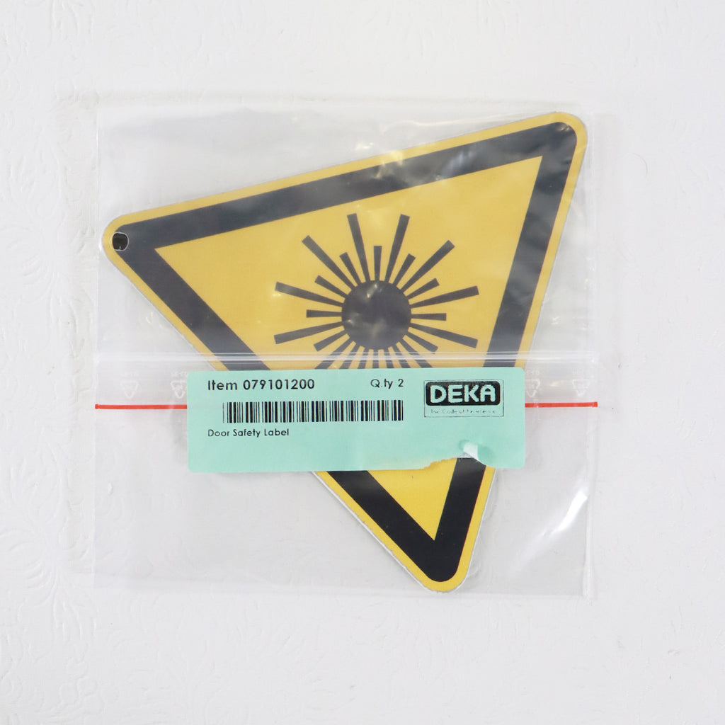 DEKA Door Safety Yellow Warning Label 079101200 2x