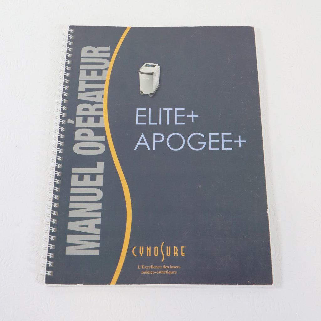 Cynosure Elite+ Apogee+ System Manuel Operator Guide 850-7018-000 French